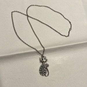 Bedazzled Cat Necklace
